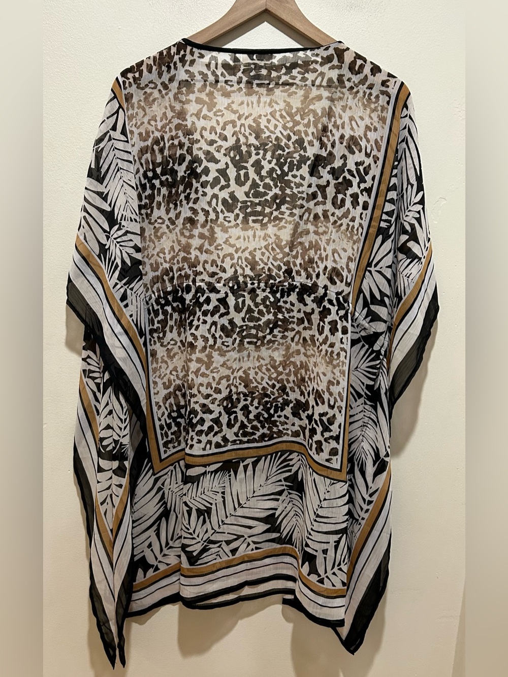 Bleu Rod Beattie Urban Oasis Chiffon Caftan Animal Print Sheer Swimsuit Cover Up - Picture 2 of 6